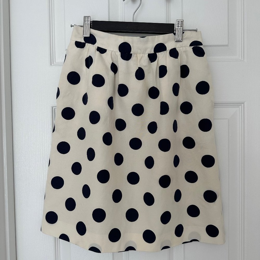 J Crew silk blend polka dot skirt